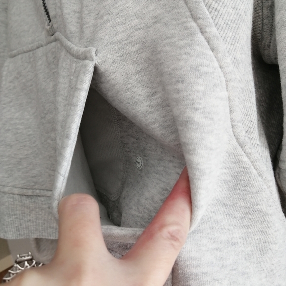 Lululemon Scuba Oversized 1/2 Zip Hoodie Heathered Core Ultra Light Gray M/L - Picture 11 of 16